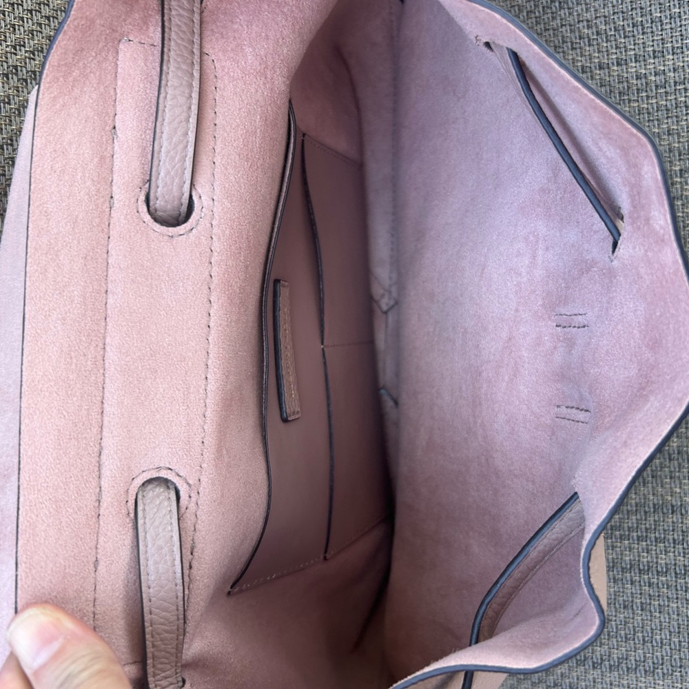 Michael Kors Blush Pink Pebbled Leather Drawstring Tote - Picture 3 of 5